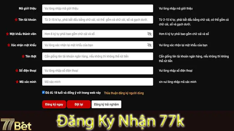 77bet ⭐️ 77bet Casino Trải Nghiệm Cá Cược Nhận Code 77k Đăng ký tài khoản mới